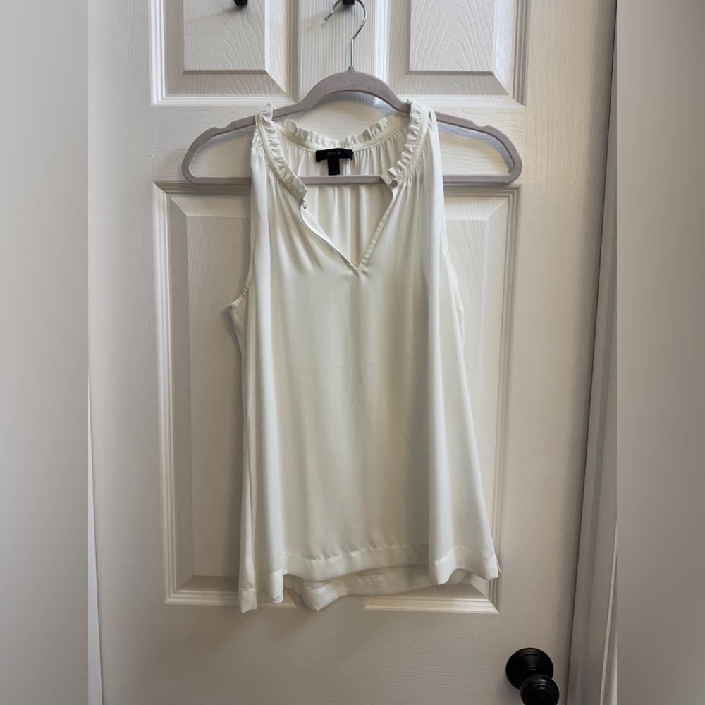 J. Crew Cream Sleeveless Blouse